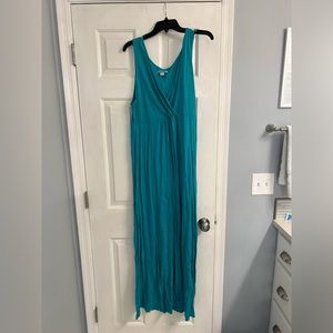 Teal Maternity Maxi Dress